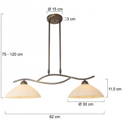 Maten - Design hanglamp 6836BR Capri - Steinhauer - 2