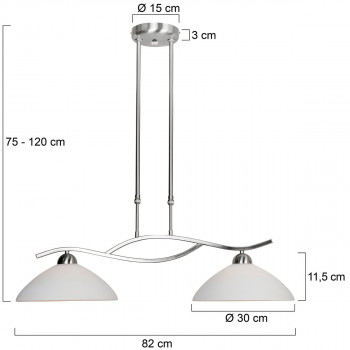Afmetingen - Design hanglamp 6836ST Capri - Steinhauer