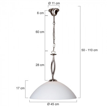 Afmetingen - Design hanglamp 6839ST Capri - Steinhauer