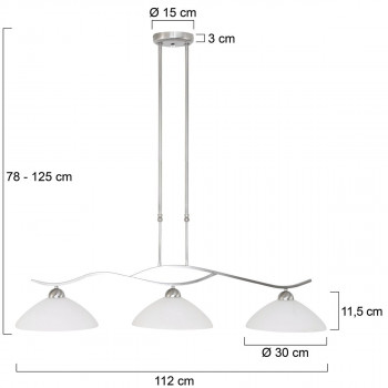 Afmetingen - Design hanglamp 6837ST Capri - Steinhauer - 2