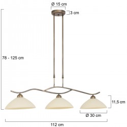 Afmetingen - Design hanglamp 6837BR Capri - Steinhauer